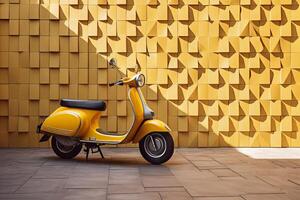 ai généré Jaune Couleur moto. produire ai photo