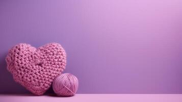 ai généré une image de une crocheté mignonne cœur, ai généré photo