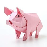 ai généré coloré origami cochon, unique papier polygone ouvrages d'art, idéal animal de compagnie concept, ai généré photo