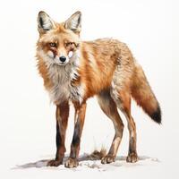 ai généré un image de une Renard, distinct et important contre une blanc toile de fond, ai généré photo