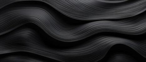 ai généré détaillé et fascinant, un abstrait fermer de biologique foncé noir et anthracite gris en bois agitant vagues, ai généré. photo