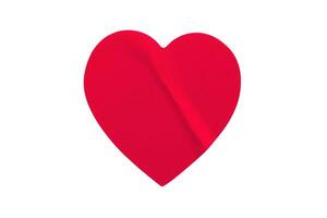 rouge Couleur cœur forme autocollant isolé sur blanc Contexte photo
