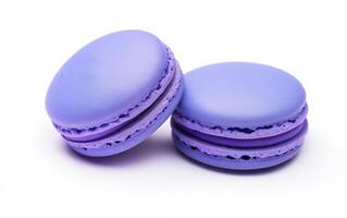 ai généré macarons sucré biscuits isolé sur blanc Contexte photo