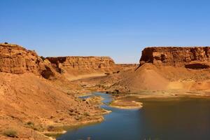 ai généré désert paysage Contexte photo