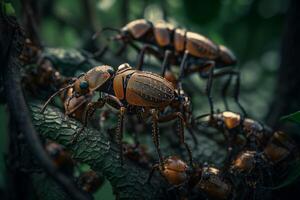 ai généré d'or terrifiant Bugs insecte. produire ai photo