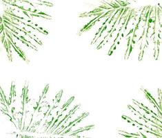 feuilles de palmier réalisées à l'aquarelle en colorant l'eau sur les feuilles de palmier puis posées sur le papier photo