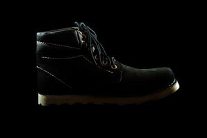 Pour des hommes noir semi-bottes fabriqué de synthétique cuir photo