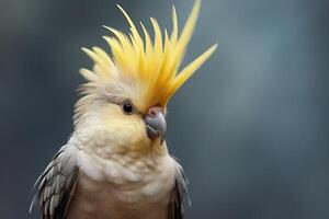 ai généré gai mignonne calopsitte oiseau. produire ai photo