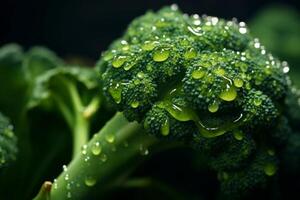 ai généré nutritif macro brocoli. produire ai photo