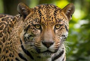 ai généré une majestueux jaguar dans ses Naturel habitat photo