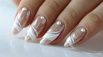 ai généré magnifique chevron ongles pour inoubliable style photo