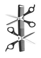 coiffure outils sur blanc photo