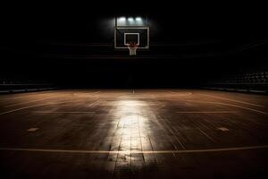 ai généré basketball stade à l'intérieur voir. neural réseau ai généré photo