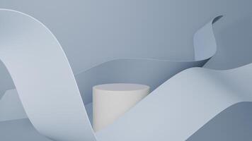 3d le rendu abstrait bleu ruban Contexte avec blanc podium minimal pastel fond d'écran photo