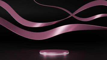 3d le rendu noir et rose abstrait Contexte avec podium photo