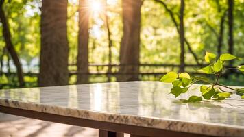 ai généré vieux blanc marbre table avec copie espace pour ajouter texte ai généré image photo