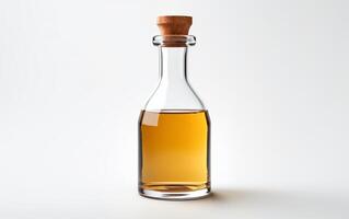 ai généré 8k réaliste image de le vinaigre bouteille sur blanc Contexte. photo