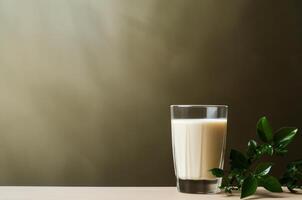 ai généré une verre de lait. maquette bannière avec verre de Lait photo