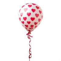 ai généré valentines hélium ballon sur blanc toile de fond photo