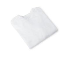 maquette de sweat-shirt plié blanc utilisé comme modèle de conception, isolé sur fond blanc avec un tracé de détourage photo
