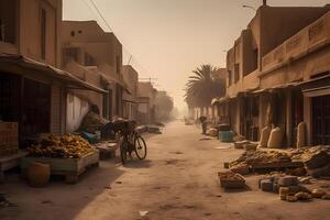 ai généré africain désert marché. neural réseau ai généré photo