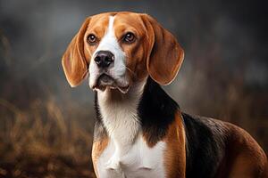 ai généré portrait de une beagle chien photo