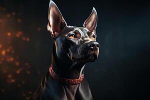 ai généré xoloitzcuintli nu mexicain chien sur une noir Contexte. ai art photo