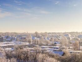 paysage coup de le hiver village. la nature photo