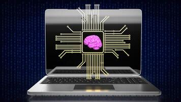 le cerveau et il gadget pour ai ou machine apprentissage concept 3d le rendu. photo