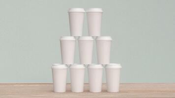 le café papier tasse pour chaud boisson concept 3d le rendu. photo