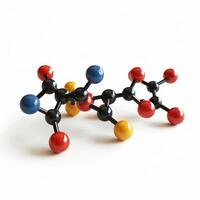 ai généré molécule modèle isolé sur blanc arrière-plan, parfait pour scientifique présentations, ai généré. photo