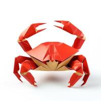 ai généré coloré origami crabe, unique papier polygone ouvrages d'art, idéal animal de compagnie concept, ai généré photo