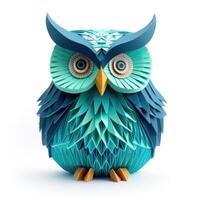 ai généré coloré origami hibou, unique papier polygone ouvrages d'art, idéal animal de compagnie concept, ai généré photo