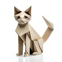 ai généré coloré origami minou, unique papier polygone ouvrages d'art, idéal animal de compagnie concept, ai généré photo