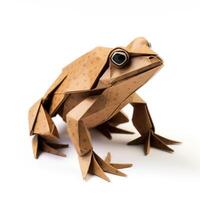 ai généré coloré origami crapaud, unique papier polygone ouvrages d'art, idéal animal de compagnie concept, ai généré photo