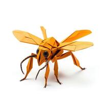 ai généré coloré origami frelon, unique papier polygone ouvrages d'art, idéal animal de compagnie concept, ai généré photo