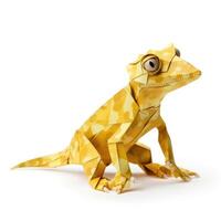 ai généré coloré origami gecko, unique papier polygone ouvrages d'art, idéal animal de compagnie concept, ai généré photo