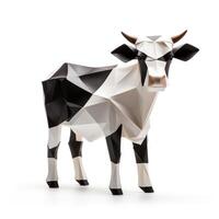 ai généré coloré origami vache, unique papier polygone ouvrages d'art, idéal animal de compagnie concept, ai généré photo