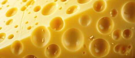 ai généré une texturé Contexte avec Frais Jaune fromage avec important des trous, ai généré. photo