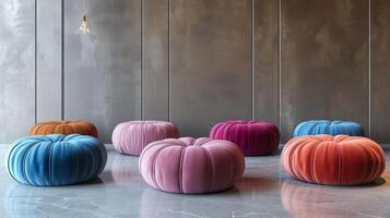 ai généré velours poufs exsuder élégance et sophistication photo