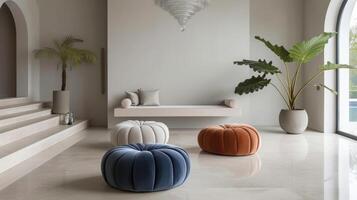 ai généré velours poufs exsuder élégance et sophistication photo