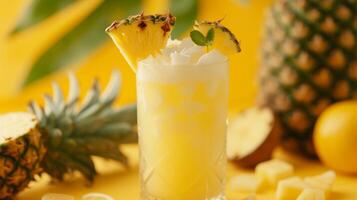 ai généré une tropical torsion sur classique limonade avec ajoutée ananas et noix de coco les saveurs photo