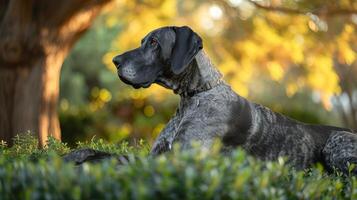 ai généré génial Danois dans l'automne félicité photo