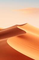 ai généré le sable vague est soufflé de un place dans le dunes de Namibie le sable photo
