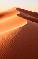 ai généré le sable vague est soufflé de un place dans le dunes de Namibie le sable photo