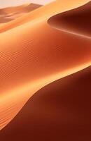 ai généré le sable vague est soufflé de un place dans le dunes de Namibie le sable photo