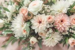 ai généré Ashley Kelly la photographie mariage bouquet photo