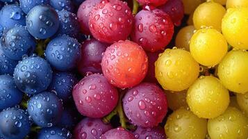 ai généré coloré grain de raisin fruit Contexte avec une ressentir de fraîcheur. photo