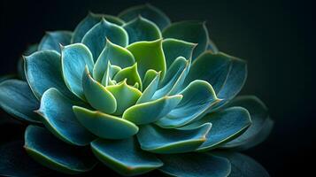 ai généré une fascinant macro Capturer de une vert succulent plante photo