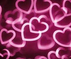 rose flou abstrait Contexte avec mignonne cœurs bokeh pour valentines journée photo